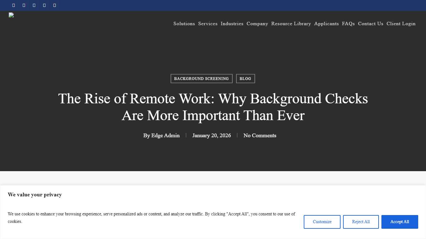 The Rise of Remote Work: Why Background Checks Are More Important Than Ever - Edge Information