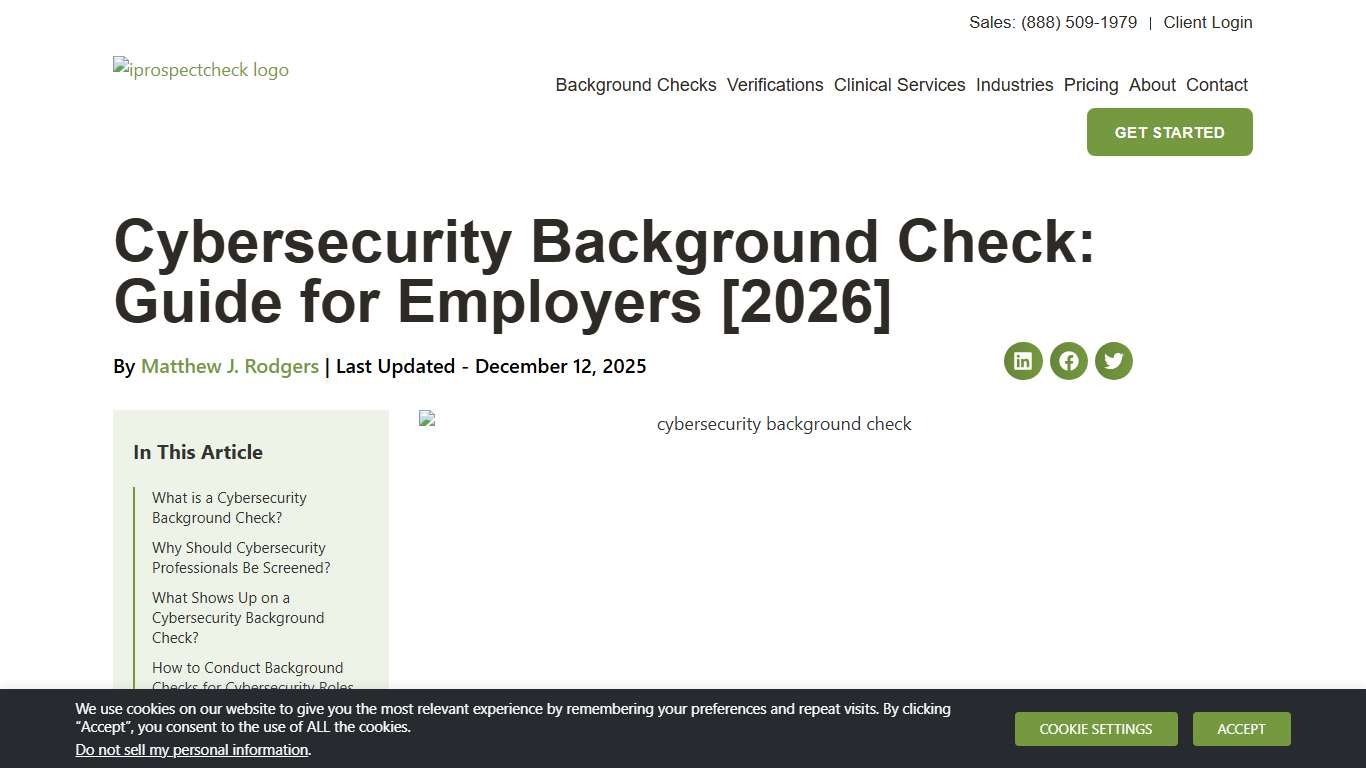 Cybersecurity Background Check: Guide for Employers [2026] - iprospectcheck