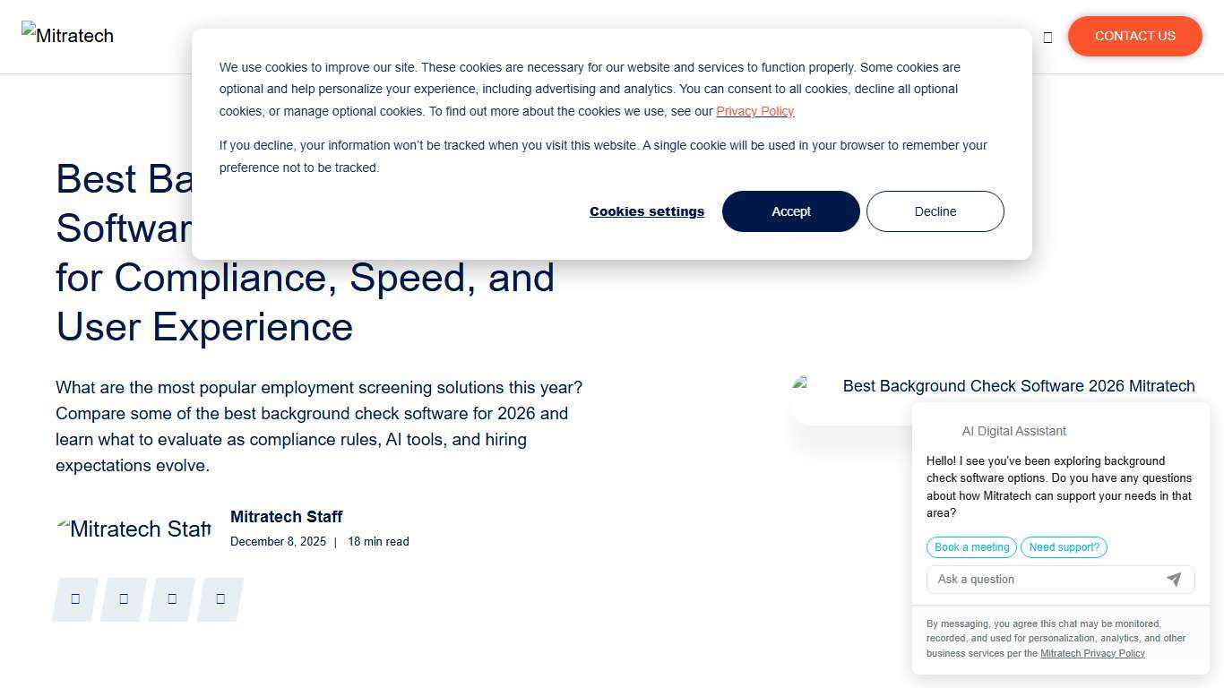 Best Background Check Software 2026: Top Vendors for Compliance, Speed, and User Experience Mitratech